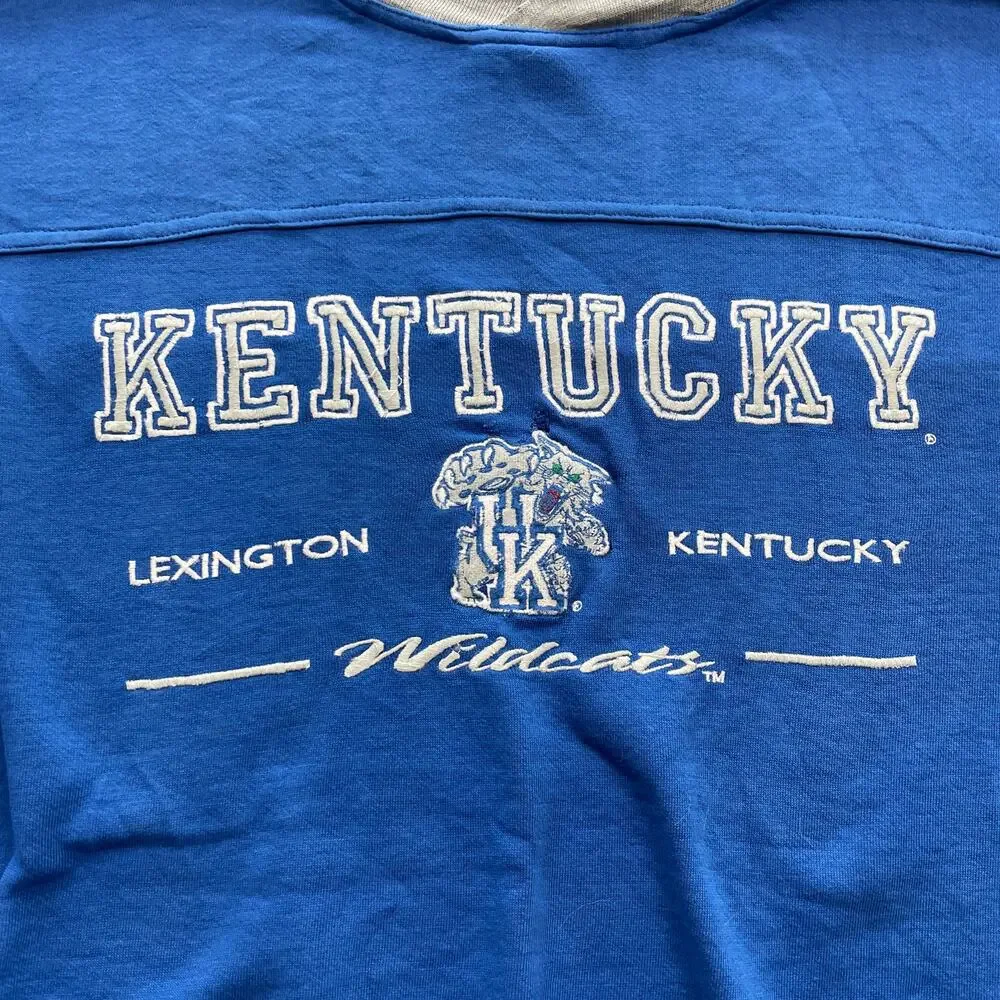 Vintage 90s Y2K University of Kentucky Wildcats Lee Sport Distressed Crewneck XL
